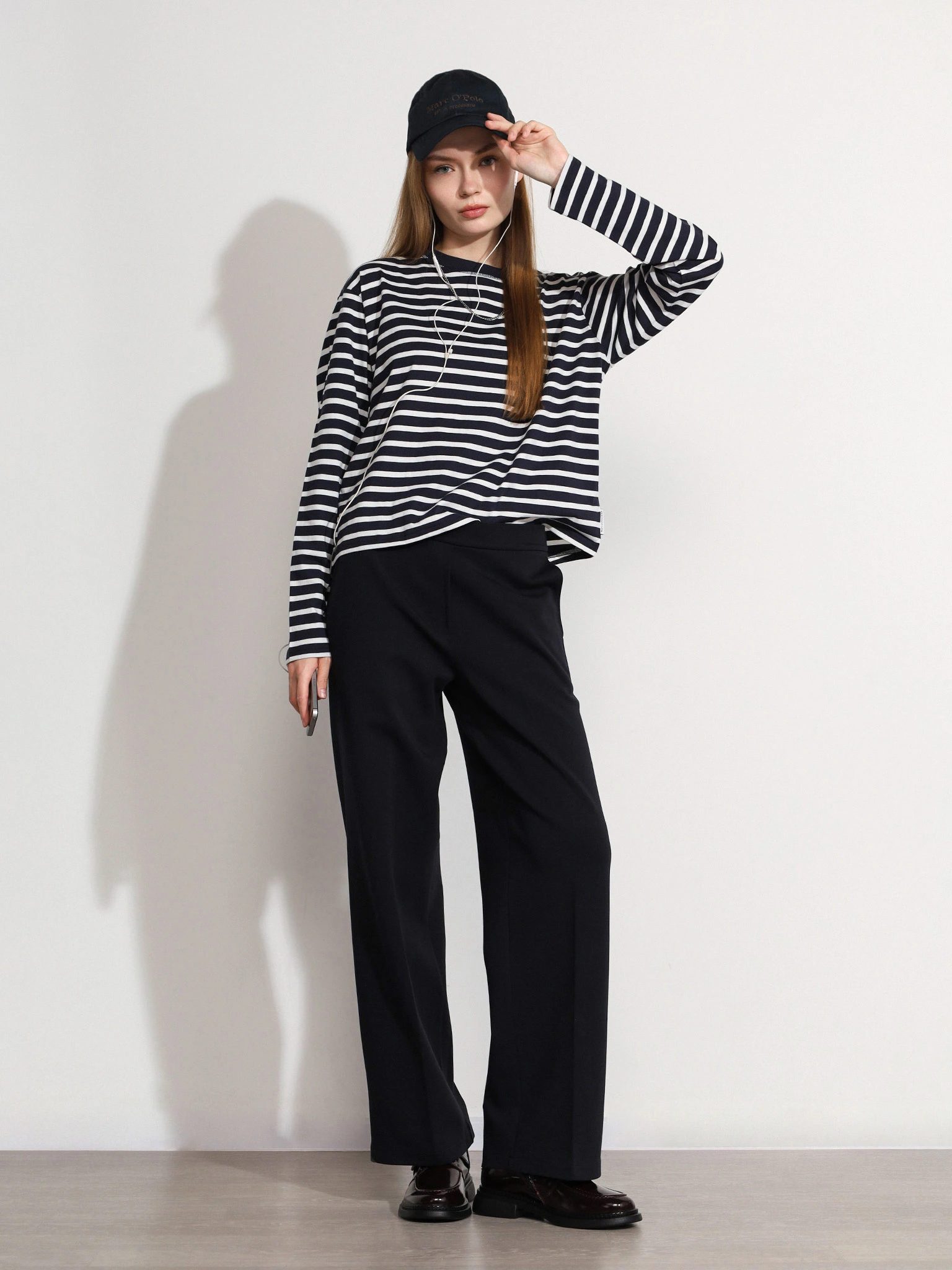 Футболка в темно-синюю полоску из хлопка